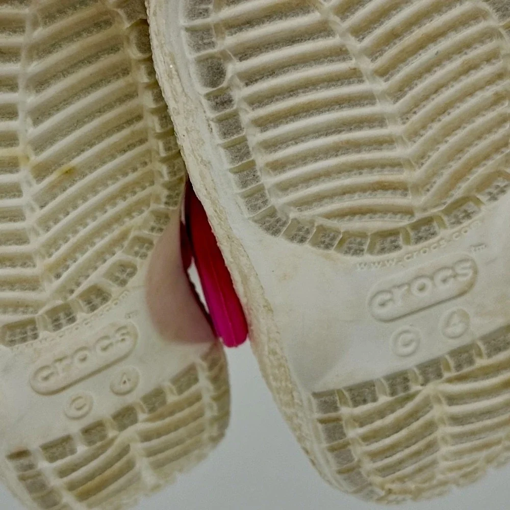 Crocs JoJo Siwa White Glitter Kids‎ Clogs Shoes Size 4